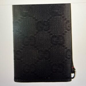 Gucci, wallet, GG, canvas, preowned, comes with box, leather‎ lining, black